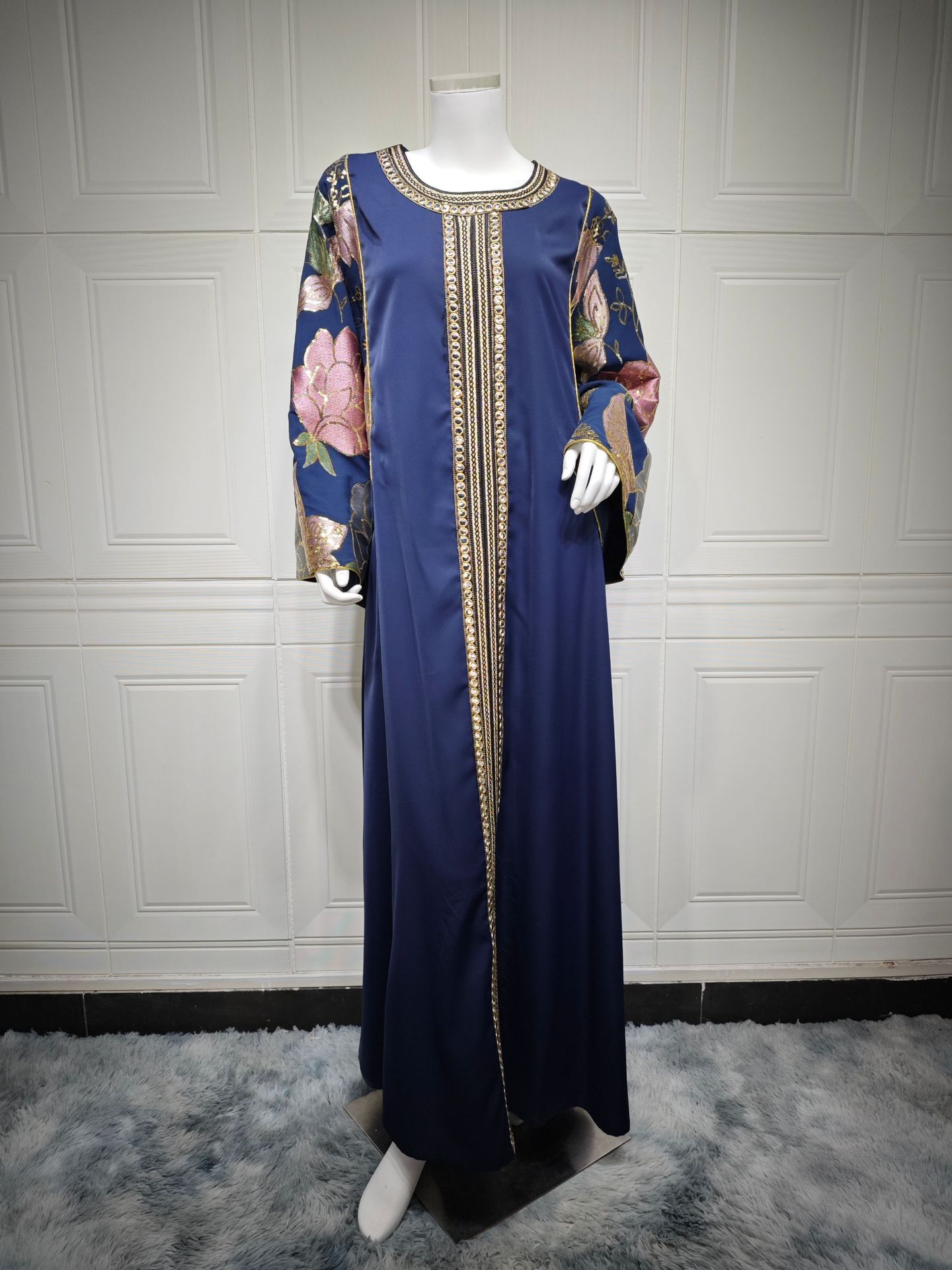 Elegant Abaya Dress Sequin Embroider Sequined Women's Clothing