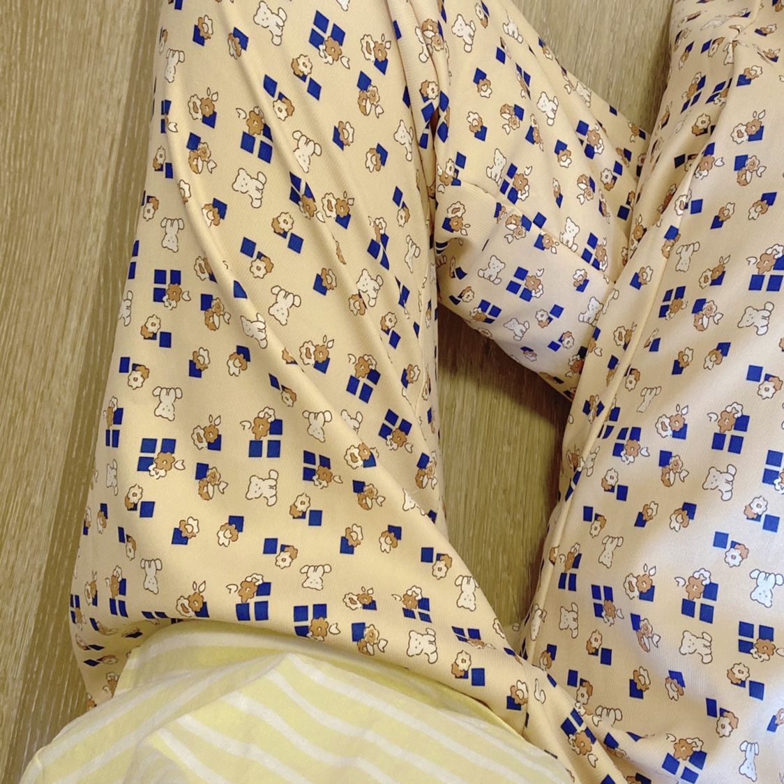 Cute Cartoon Milk Silk Pajama Pants for Women – Loose, Casual, Spring & Autumn
