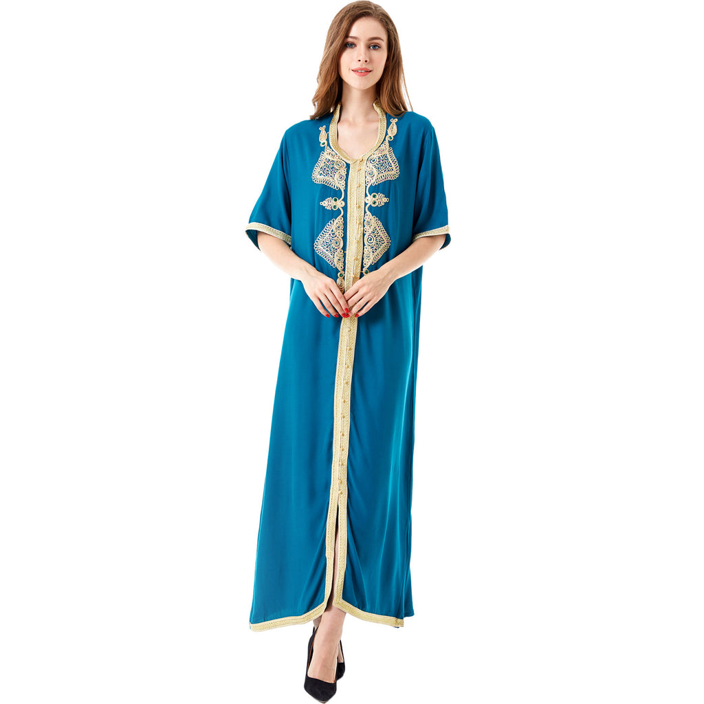 Muslim Embroidered Lace Dress