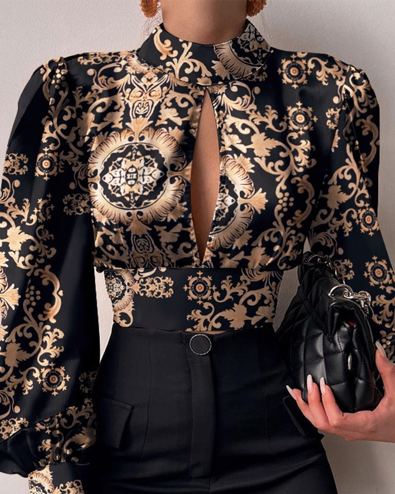 Women's Fashion Hollowed-out Top Shirt
