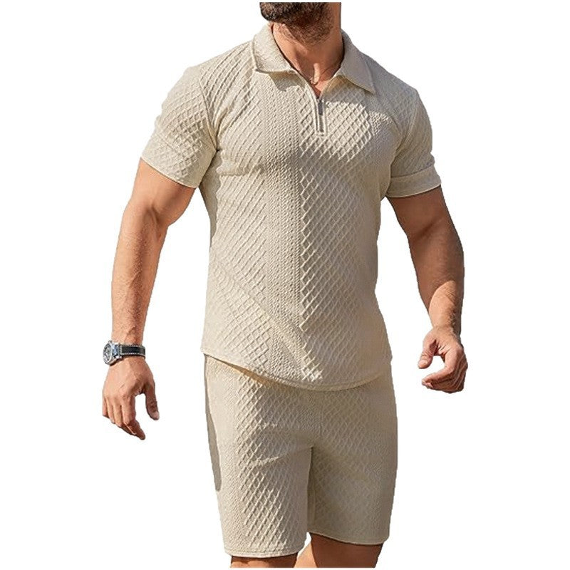 Ensemble décontracté deux pièces pour homme, short et polo