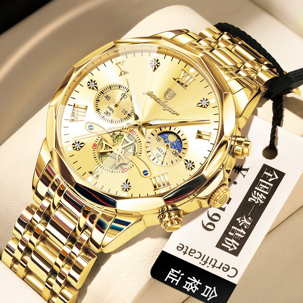 Waterproof Luminous High-End Multifunctional Men's Alloy Quartz Watch
