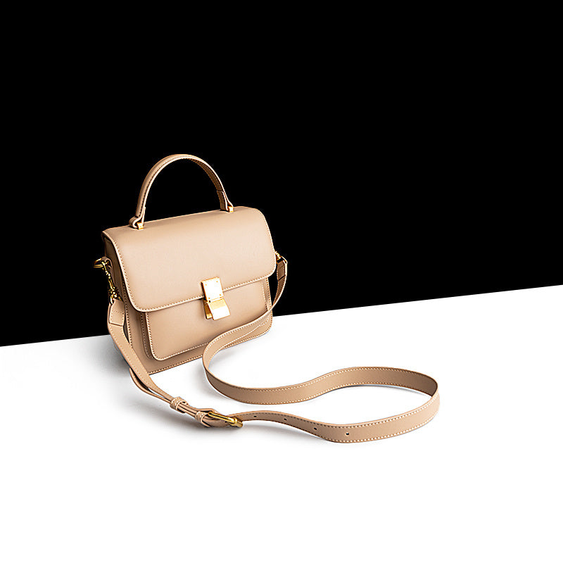 Leather Cowhide Women's Retro Square Shoulder Bag