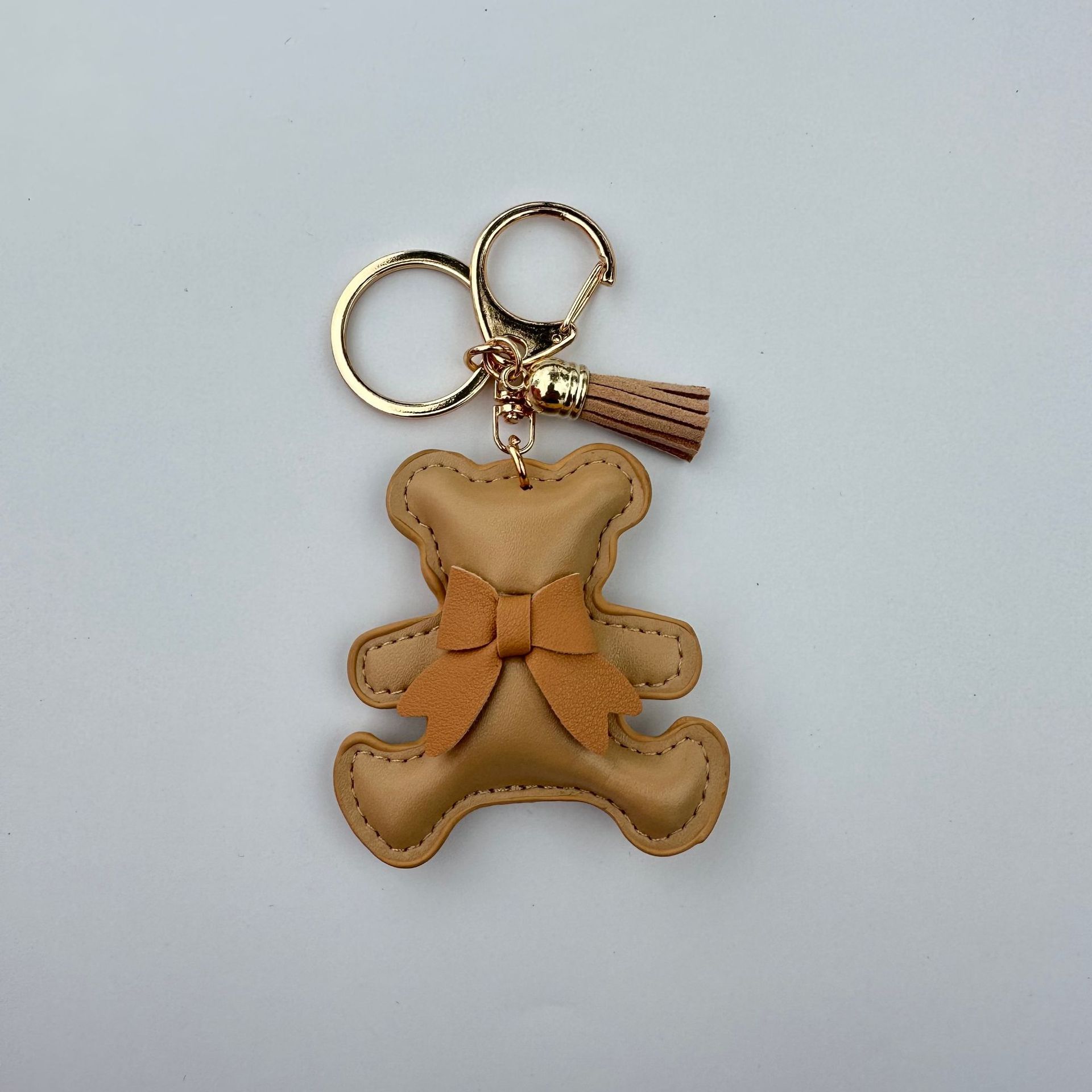 Cartoon Bear Artificial Leather Phone Case Pendant Keychain