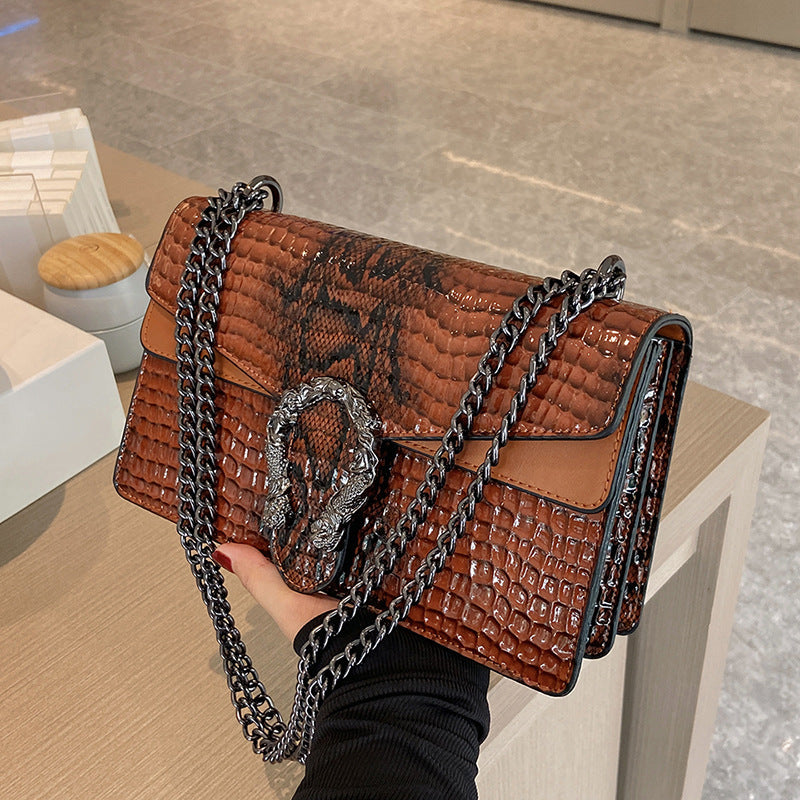Women's PU Leather Chain Shoulder Messenger Bag 26cm