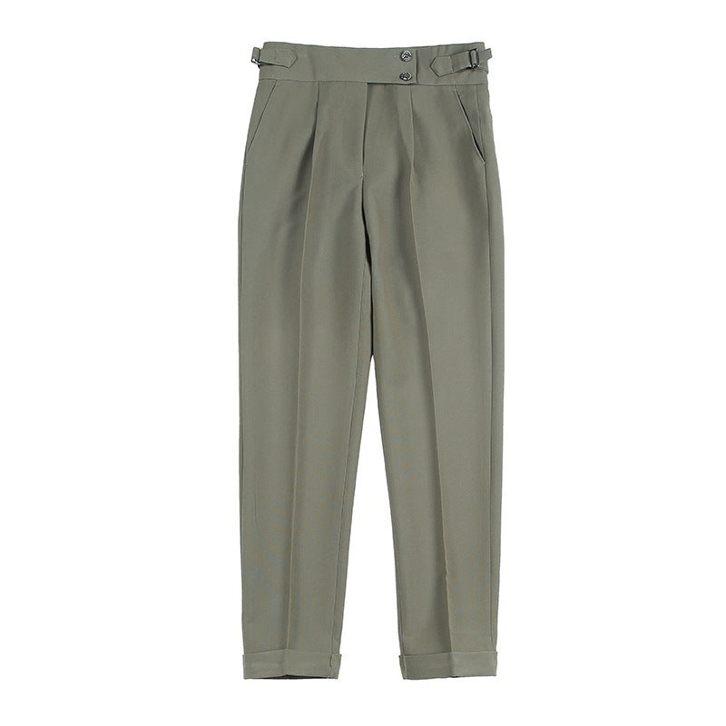 British Style Men’s Business Formal Suit Pants Straight Fit Polyester Fiber