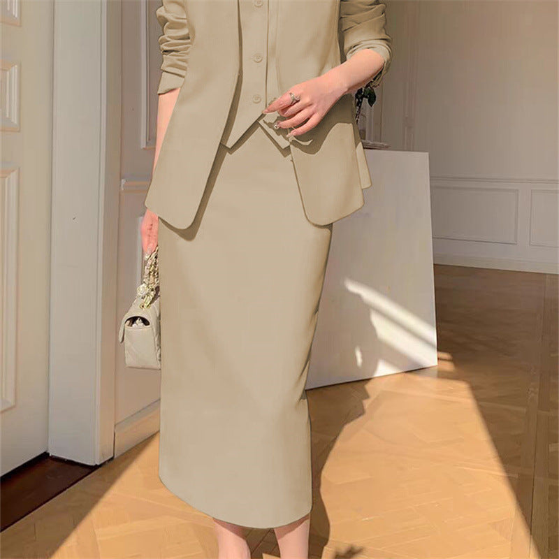 Slimming Loose-fitting Casual Suit Skirt Two-piece Set