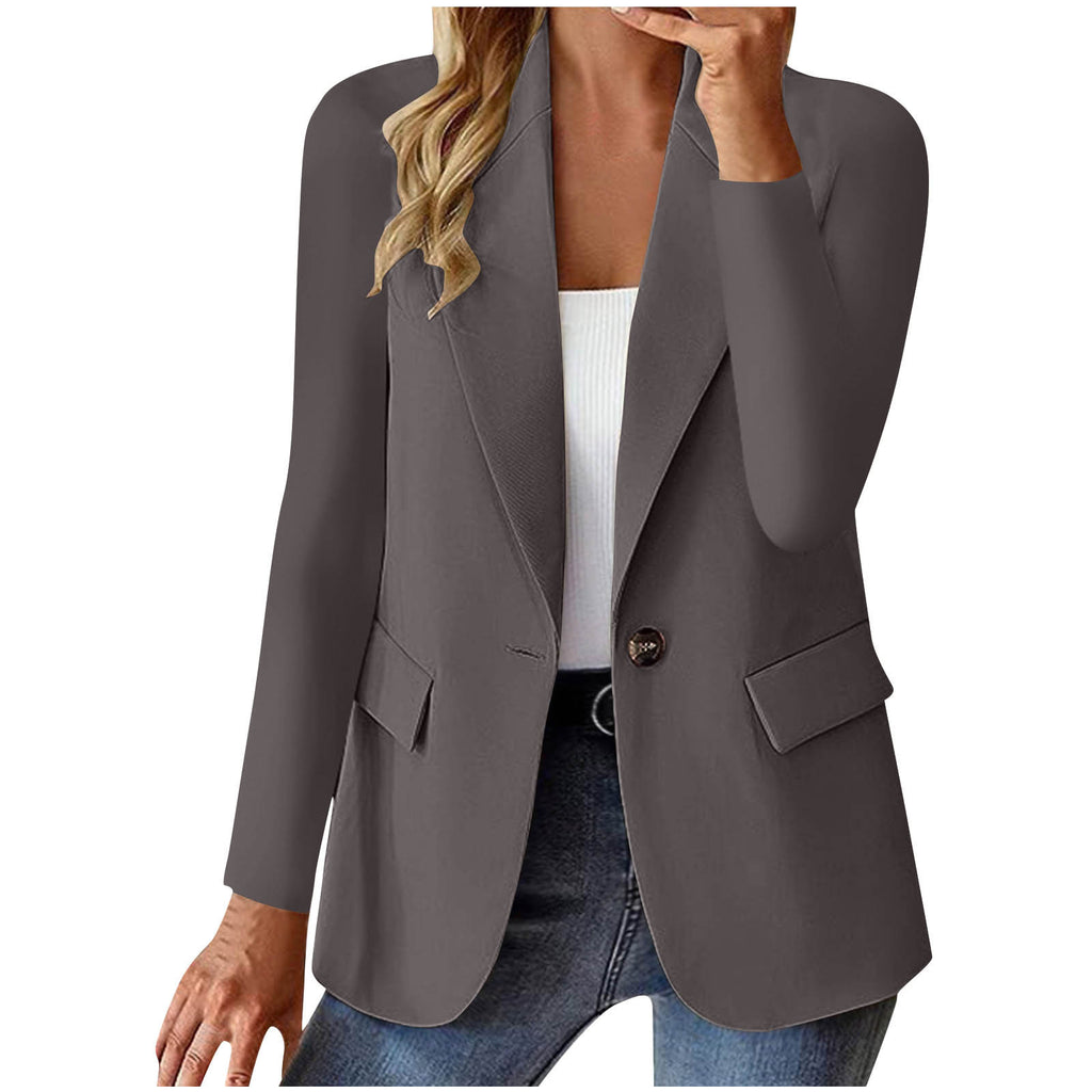Women's Long Sleeve Solid Color Slim Fit Cardigan Jacket in Multiple Colors S-XXXL