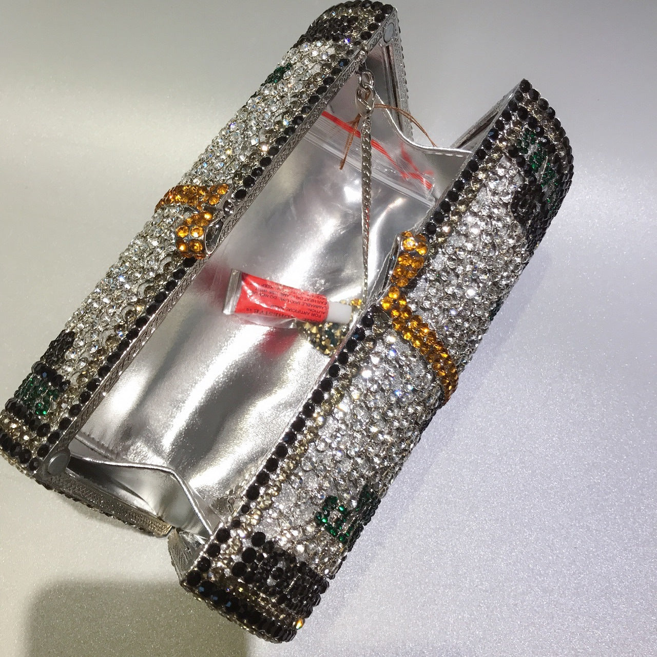 Pochette de Soirée Dollars Cristal Diamants 18x9x8.5cm