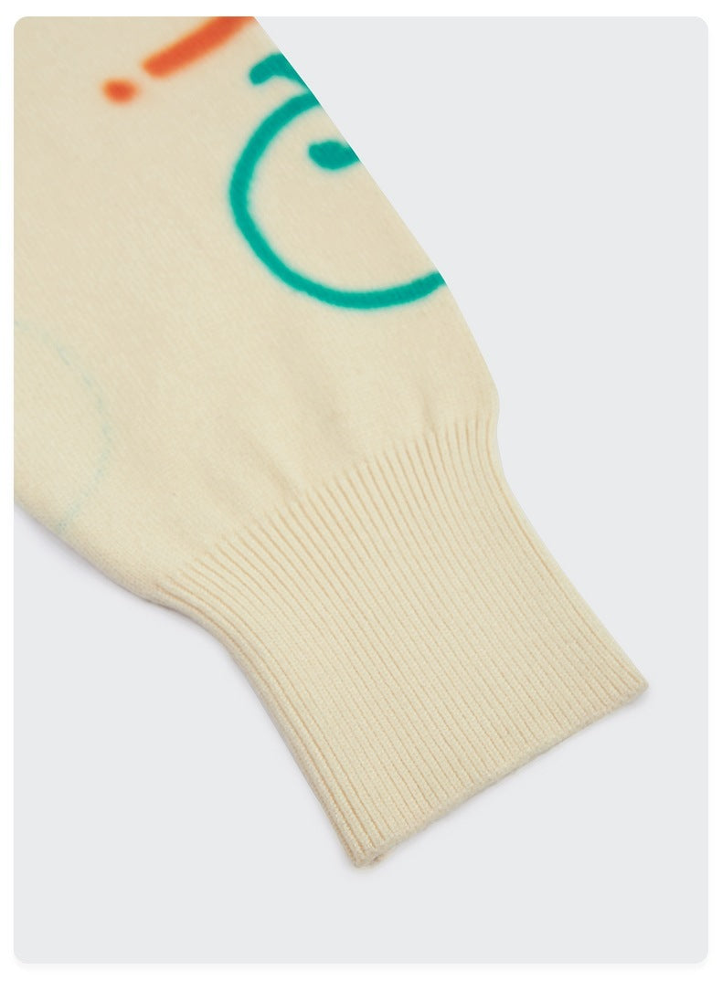 Men's Graffiti Printing Loose Knit Sweater