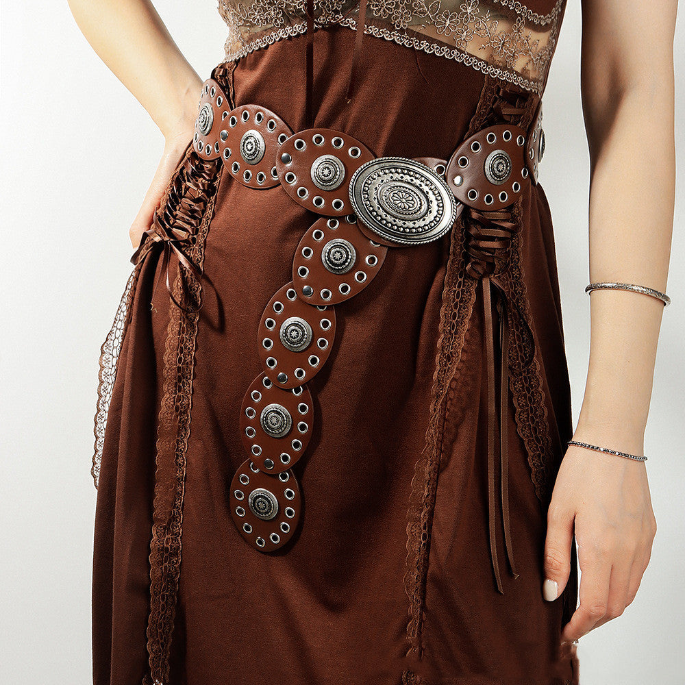 Ceinture femme rétro et simple à boucles