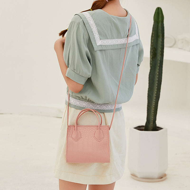 Women's All-Match Small PU Shoulder Handbag with Crocodile Pattern