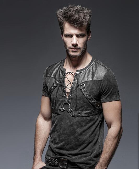 Chemise Steampunk ouverte sur la poitrine