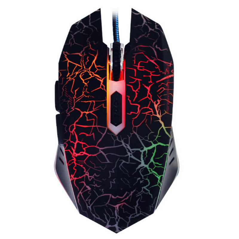 Clavier de jeu filaire rétroéclairé tricolore et souris lumineuse disposition russe USB