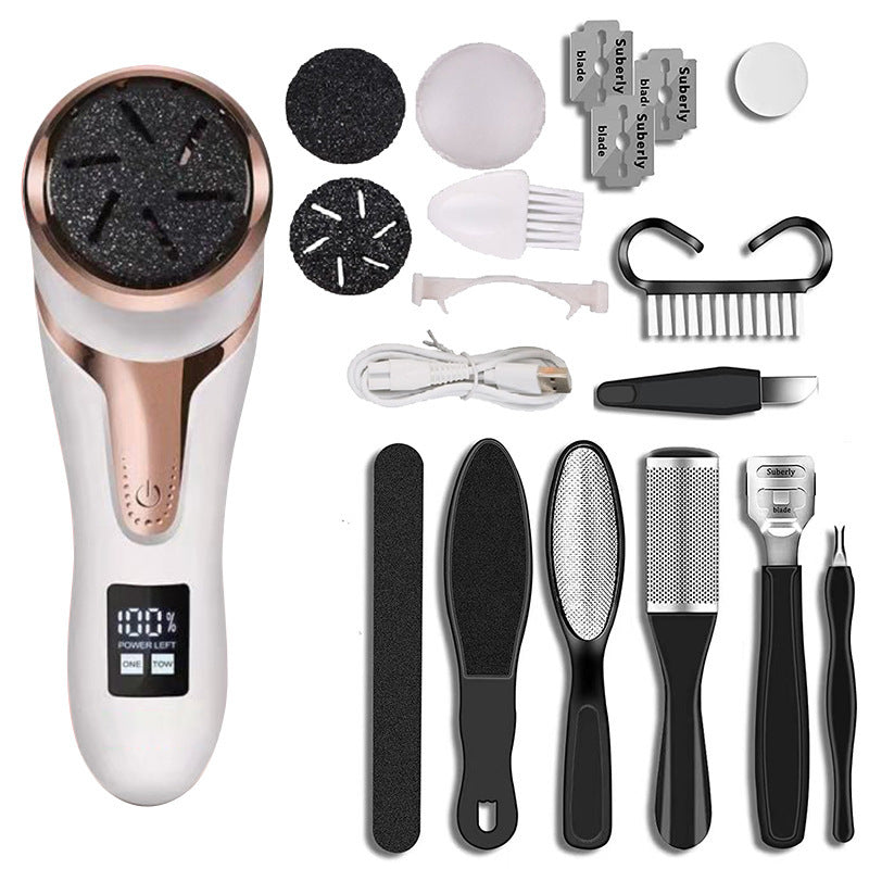 LCD Digital Electric Foot Scrubber Vacuum Cleaner for Pedicure Exfoliating