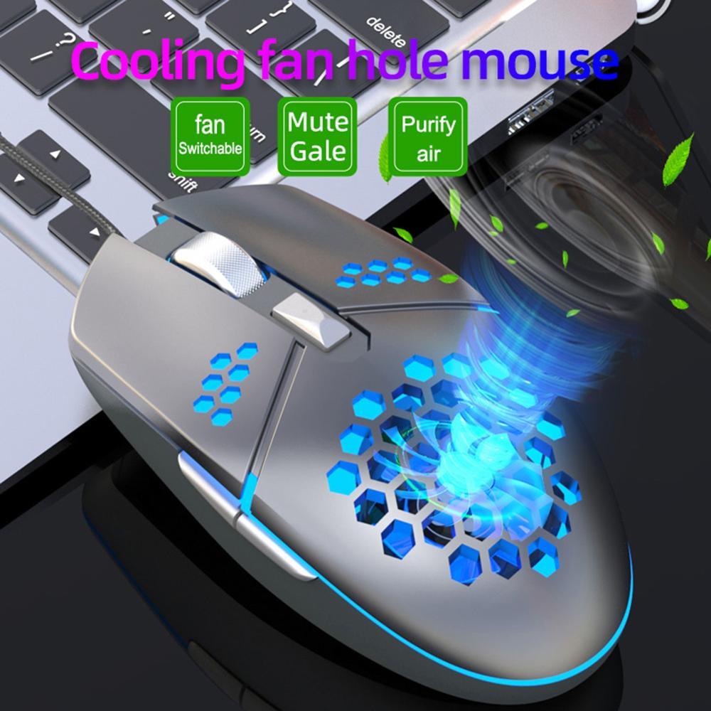 Souris Gamer Mécanique avec Trou de Refroidissement, 6 Boutons, 4 Niveaux de DPI, Filaire USB, 123x65x38mm