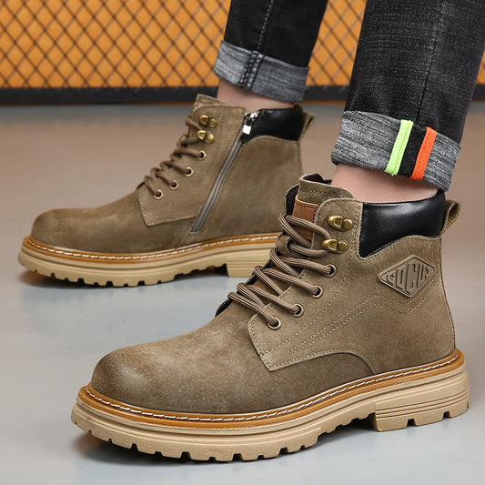 British Retro Men’s Desert Boots Genuine Leather Anti-Slip