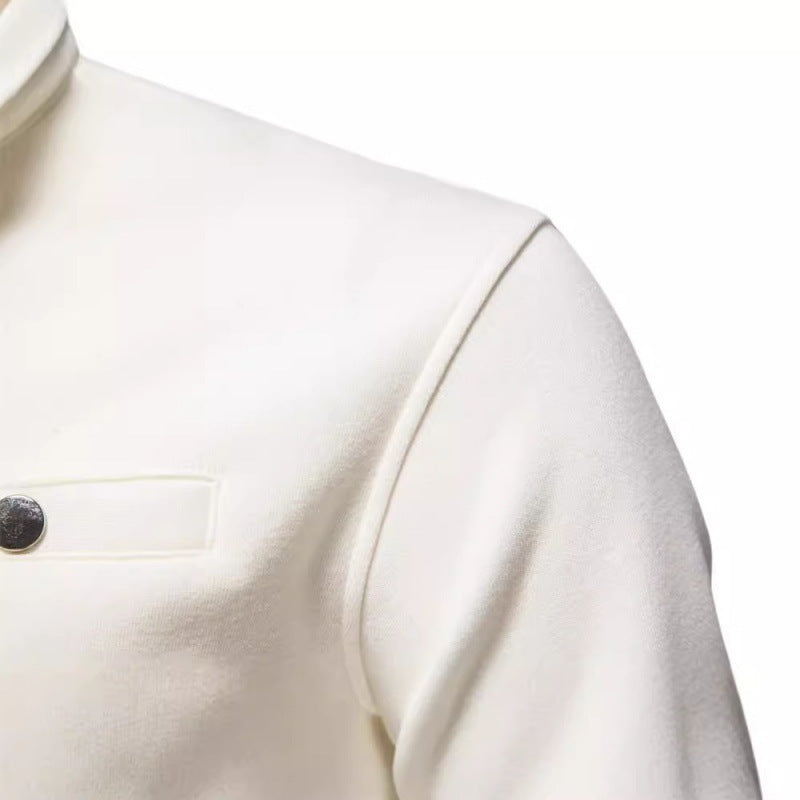 Half Zipper Casual Sweater with Pocket Decoration Basic Style