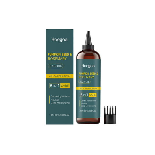 زيت بذور اليقطين وإكليل الجبل والخروع والبيوتين للشعر، 100 مل، لنمو الشعر