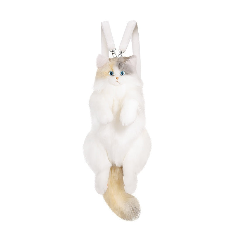 Sac à dos en peluche simulation chat trois fleurs