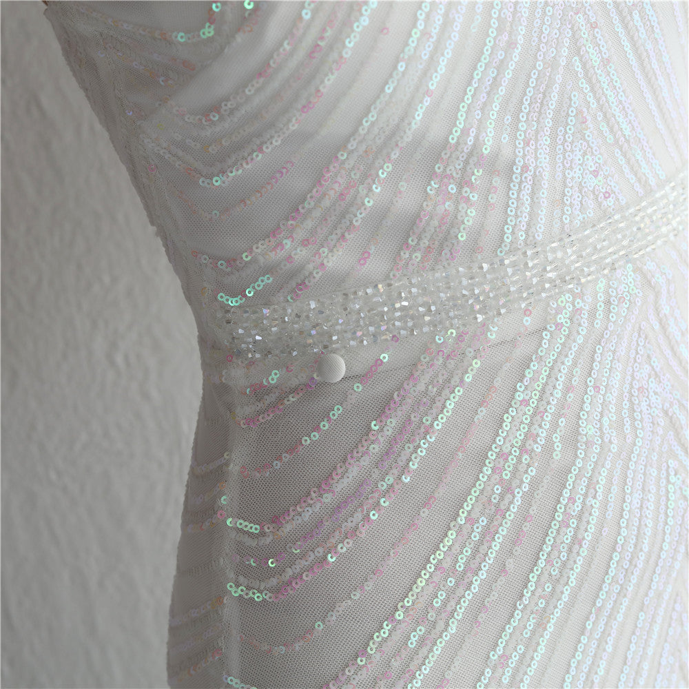 Jupe en mousseline blanche avec paillettes florales pour travaux manuels et vêtements