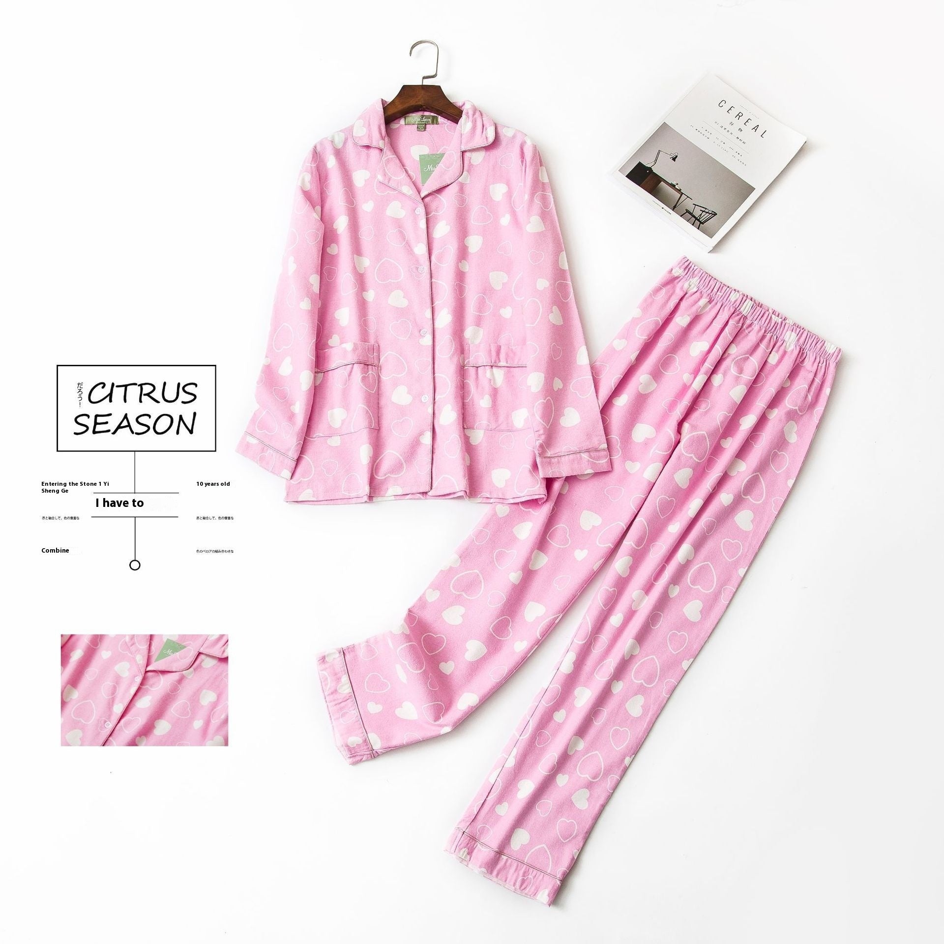 Ensemble de pyjama en flanelle à manches longues pour femme