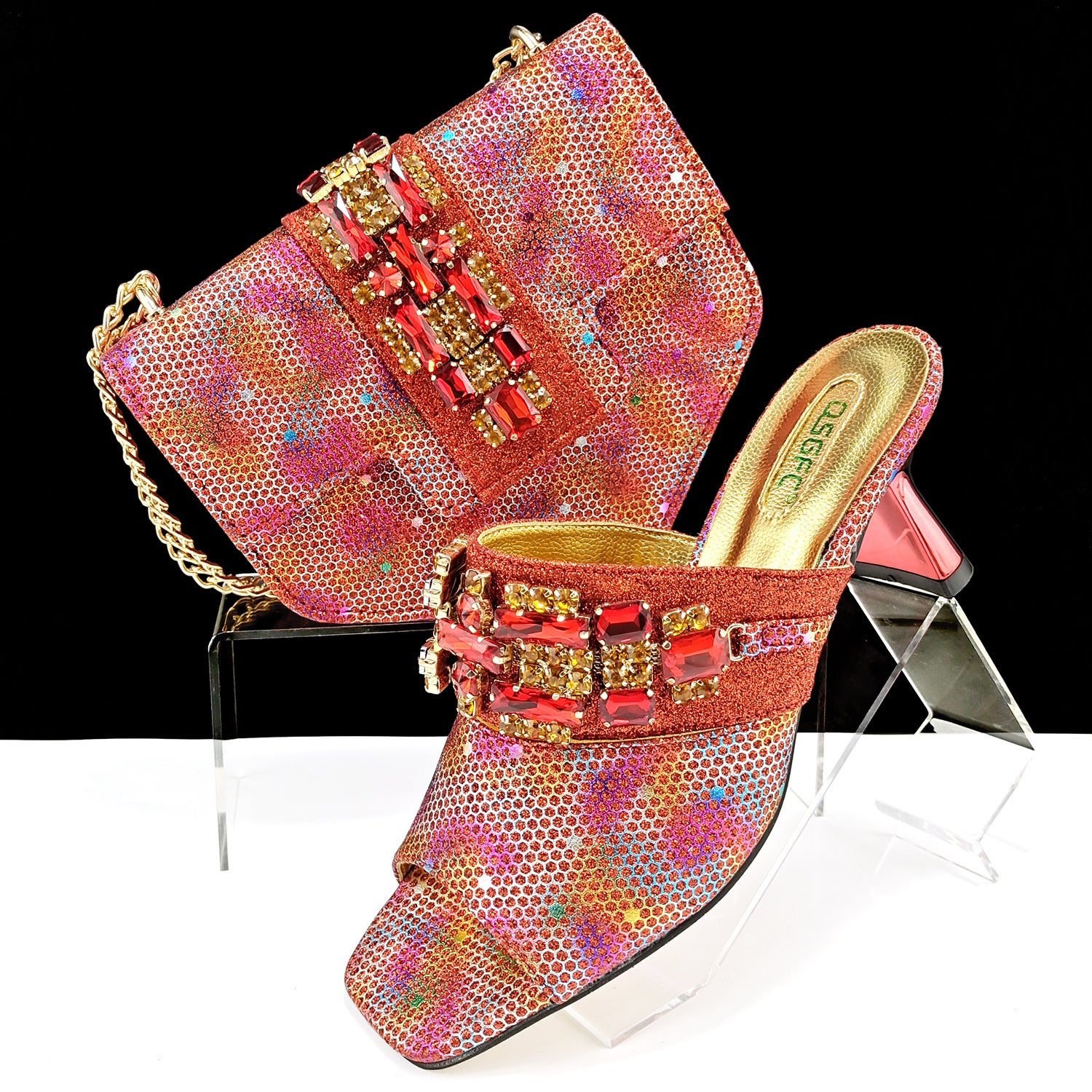 Women's Camouflage High Heel Shoes & Bag Set Sizes 38-43
