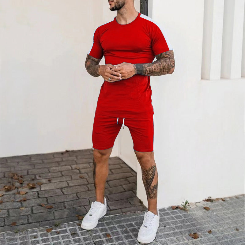 Men's Short Sleeve Sports T-Shirt and Shorts Set