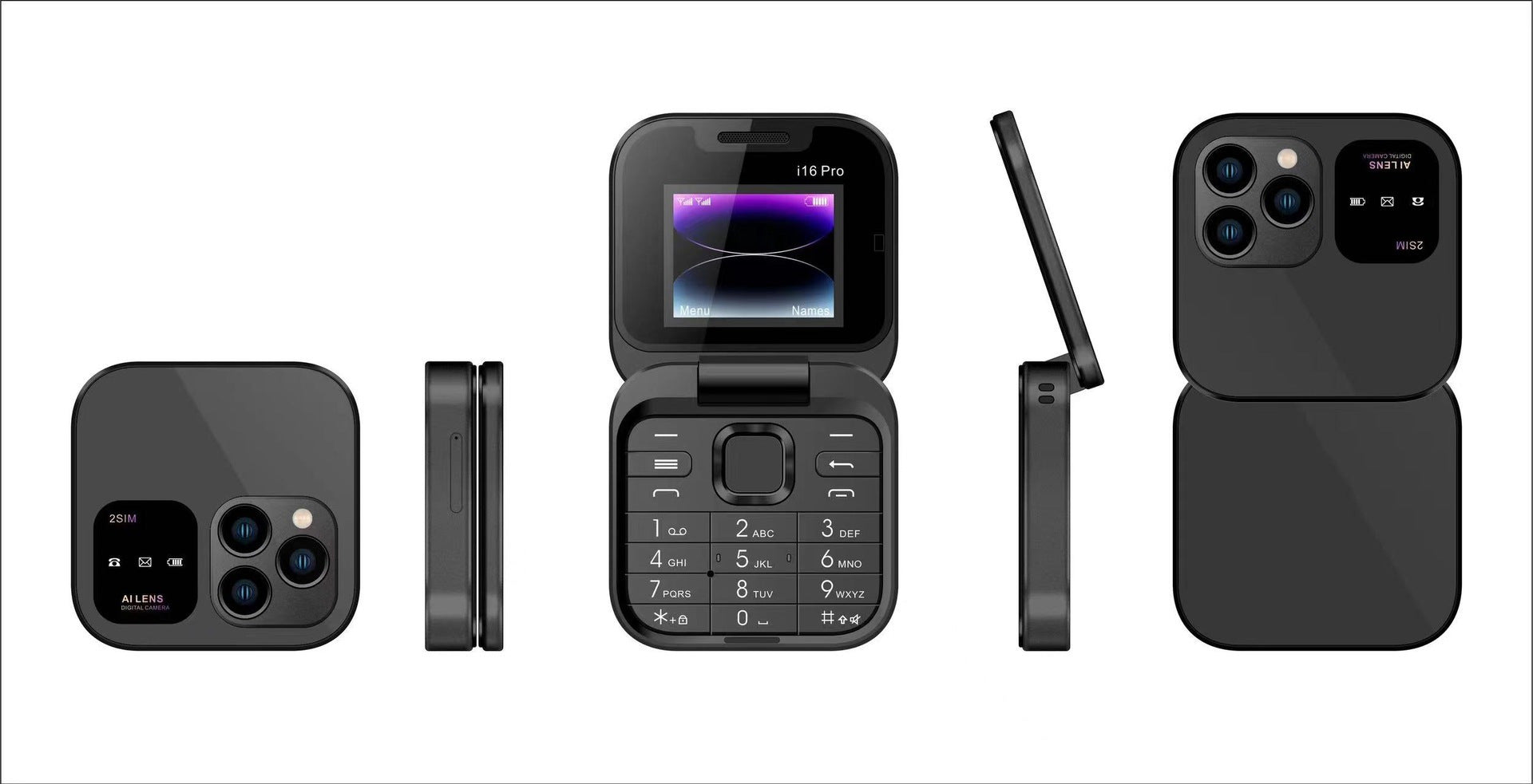 Téléphone portable à clapet Mini double SIM 2G à touches pour personnes âgées, GSM non-intelligent