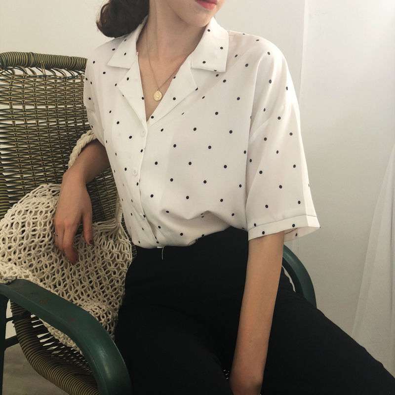 Slim Suit Collar Single-Breasted Shirt in White, Wine Red & Black