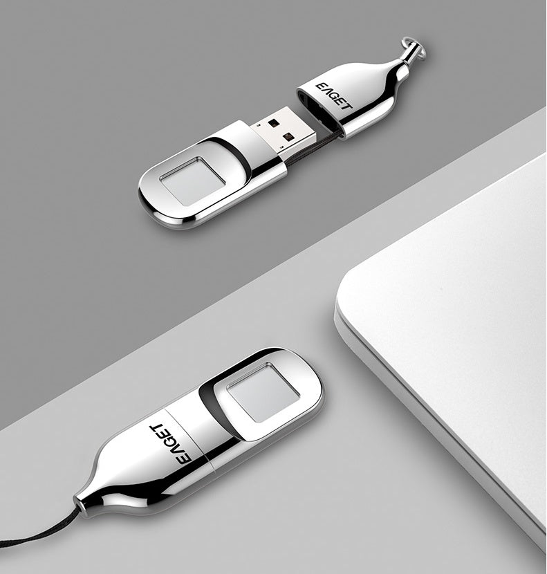 محرك أقراص فلاش USB معدني مشفر ببصمة الإصبع 32 جيجابايت 64 جيجابايت USB 2.0