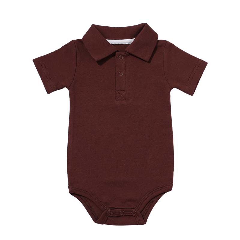Cotton Short Sleeve Lapel Baby Onesies