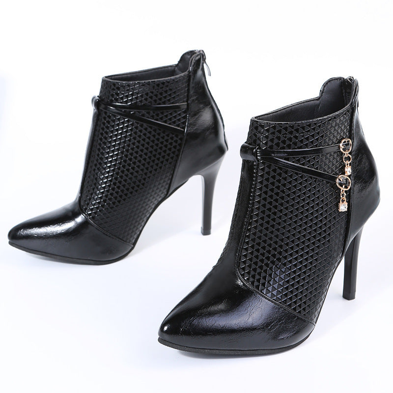 Women’s Pointed Toe Ankle Boots Thigh High Heels for Party