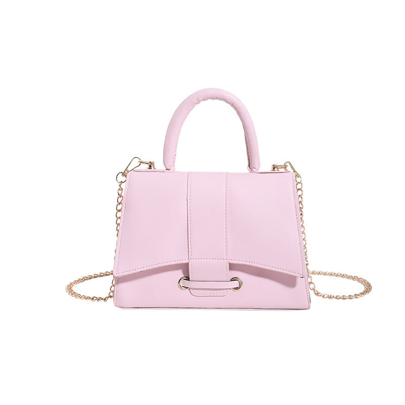 Trendy Small Square Shoulder Bag Portable in Pure Colors