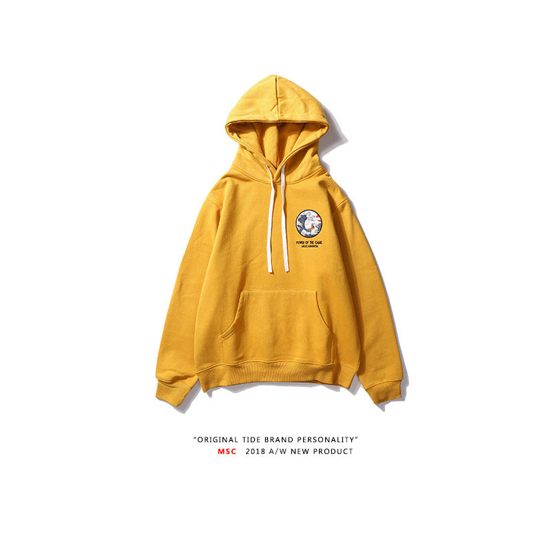 Street Retro Waves Casual Hooded Sweater for Men and Women