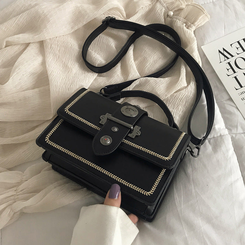 Versatile Color Contrast Small Square Messenger Bag 20x14x10cm