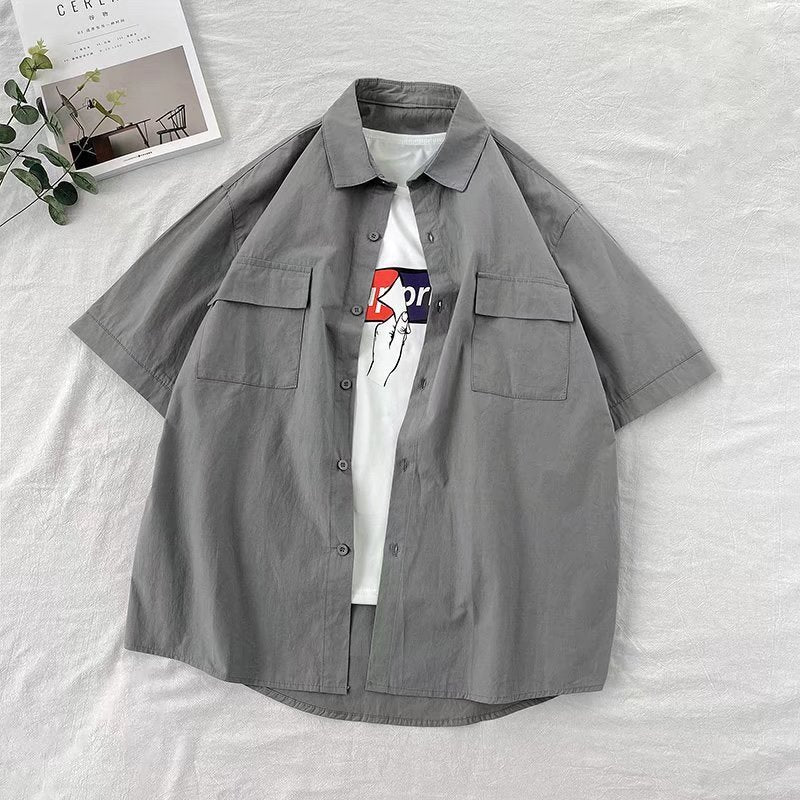 Men's Summer Workwear Cotton Blend Shirt Half Sleeve