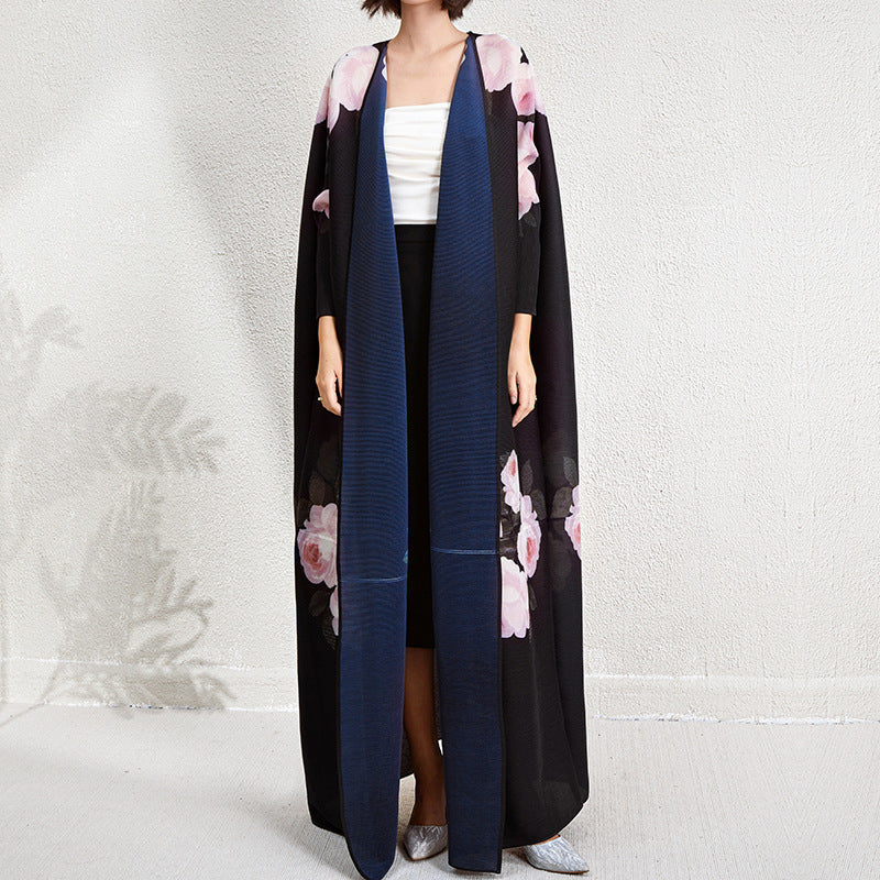 Arabian Style Pleated Cardigan Robe Dress