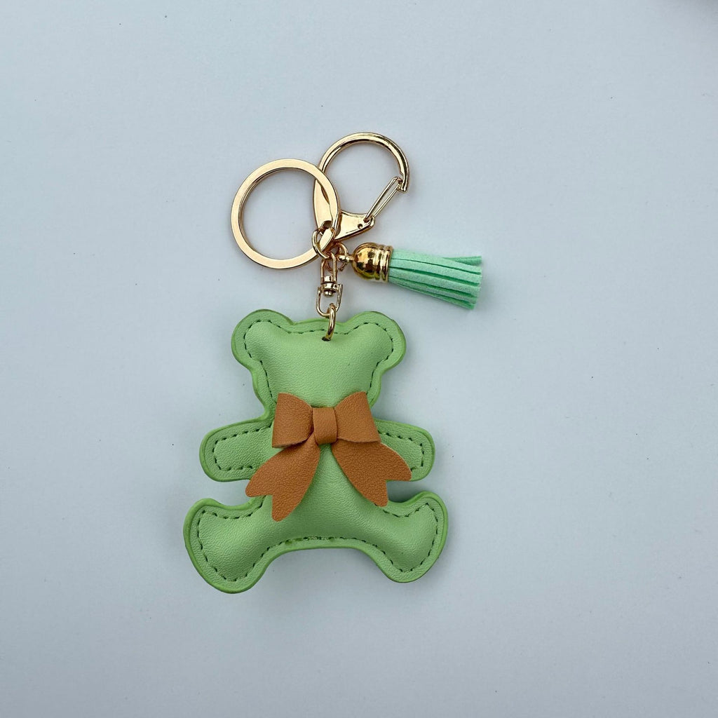 Cartoon Bear Artificial Leather Phone Case Pendant Keychain
