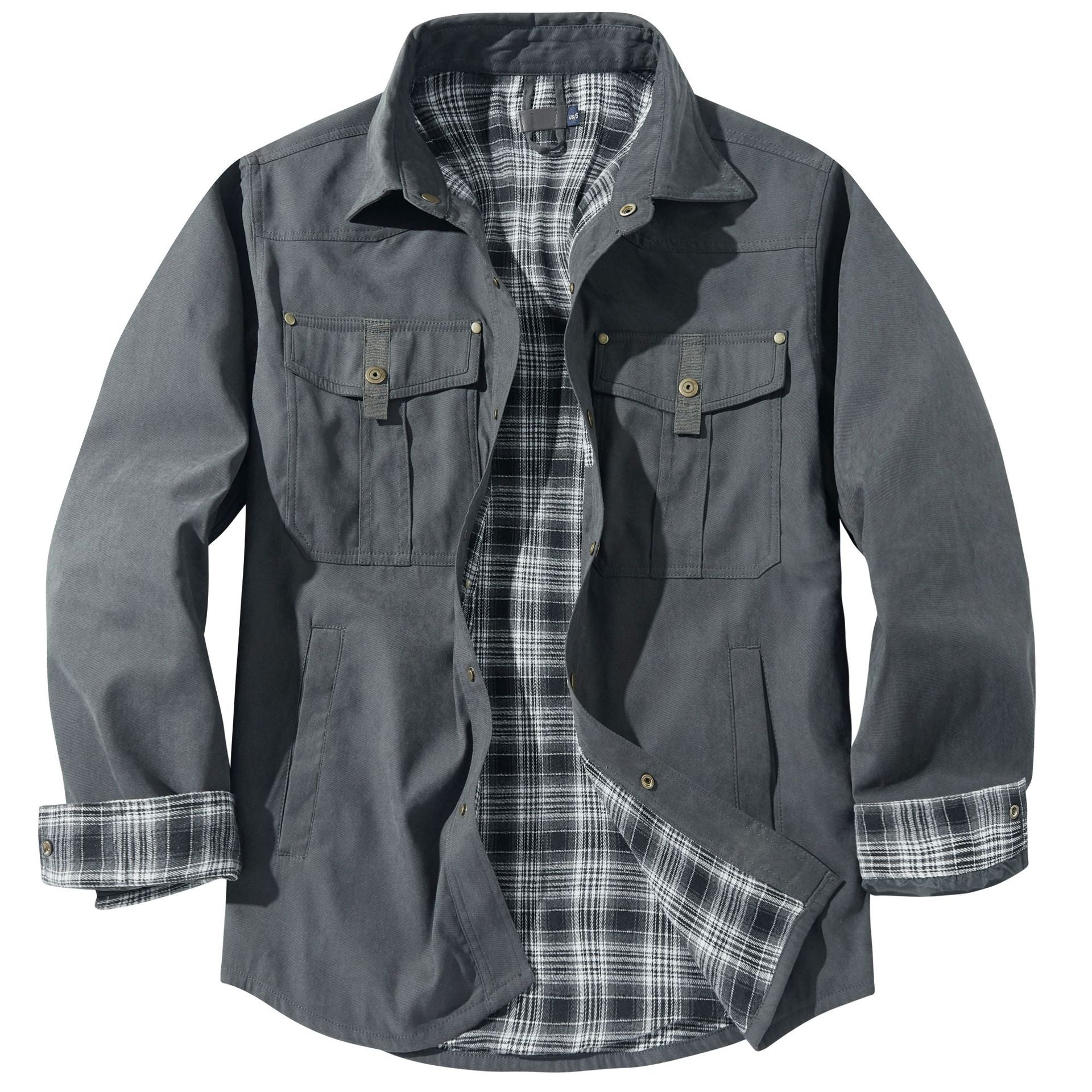 Retro Plaid Flannel Lapel Casual Western Jacket