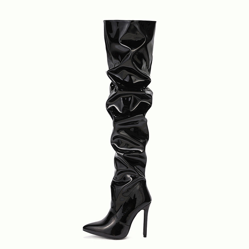 Bottes de soirée cuissardes à talons aiguilles pour femmes