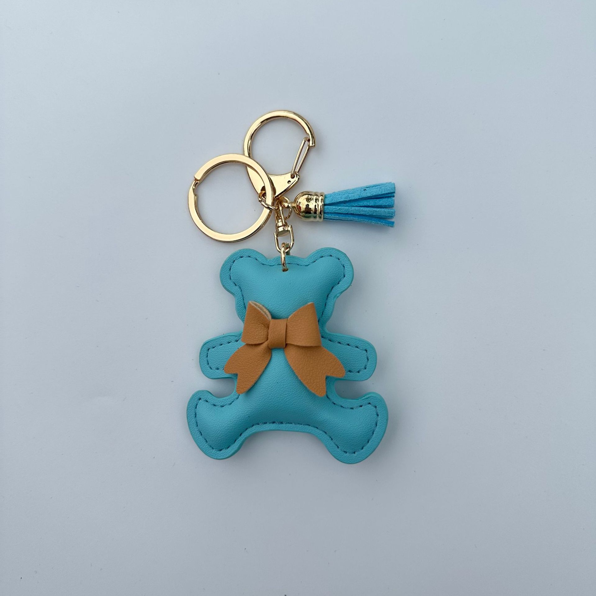 Cartoon Bear Artificial Leather Phone Case Pendant Keychain