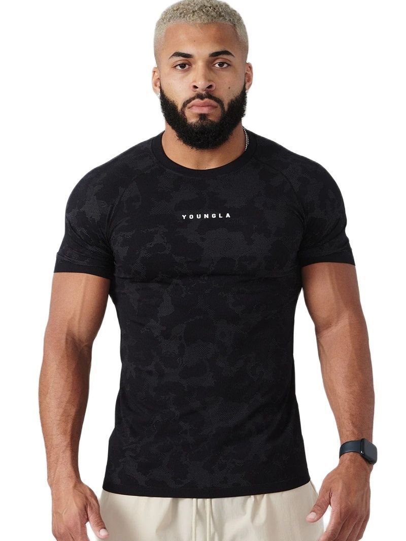 T-shirt de sport camouflage d'entraînement pour homme