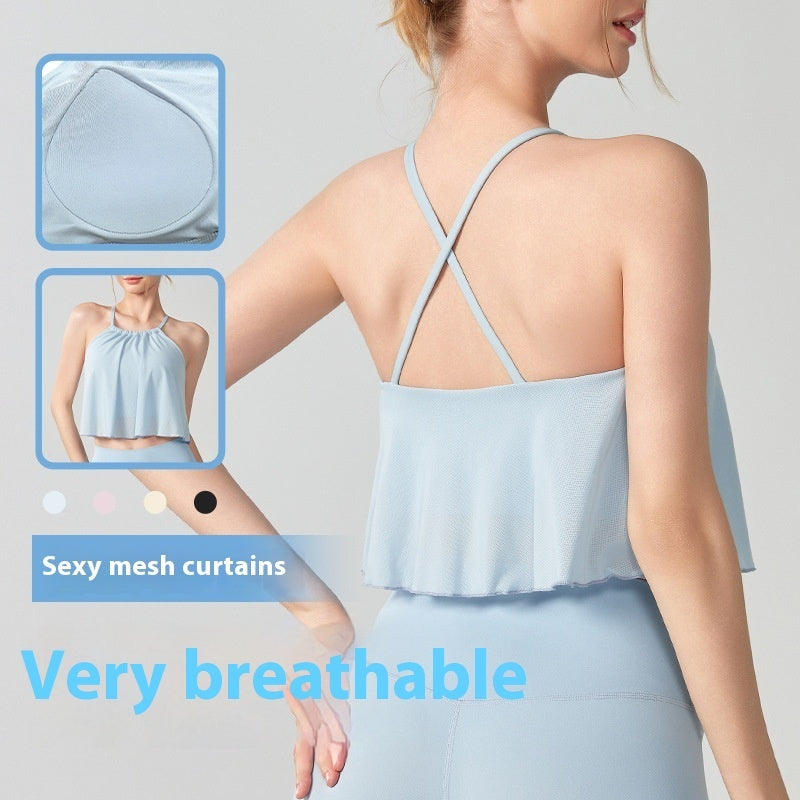 Women's Mesh Yoga Vest Slim Fit Outerwear Sling