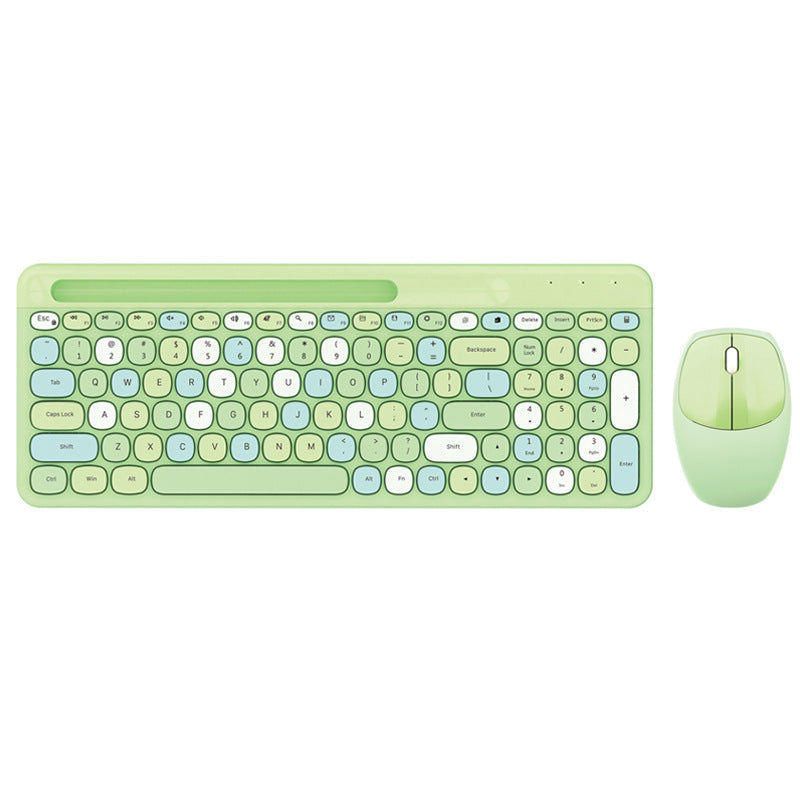 Ensemble clavier et souris de bureau sans fil 2,4 G couleur
