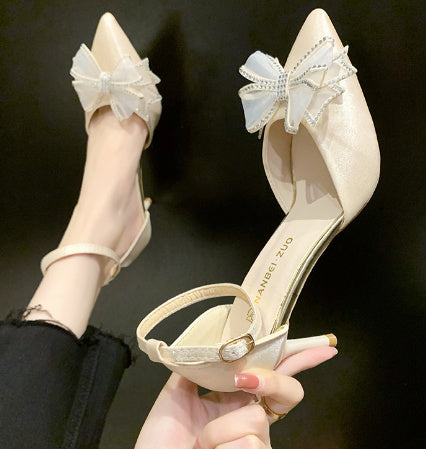 Chaussures à talons hauts en cristal noir de banquet de princesse