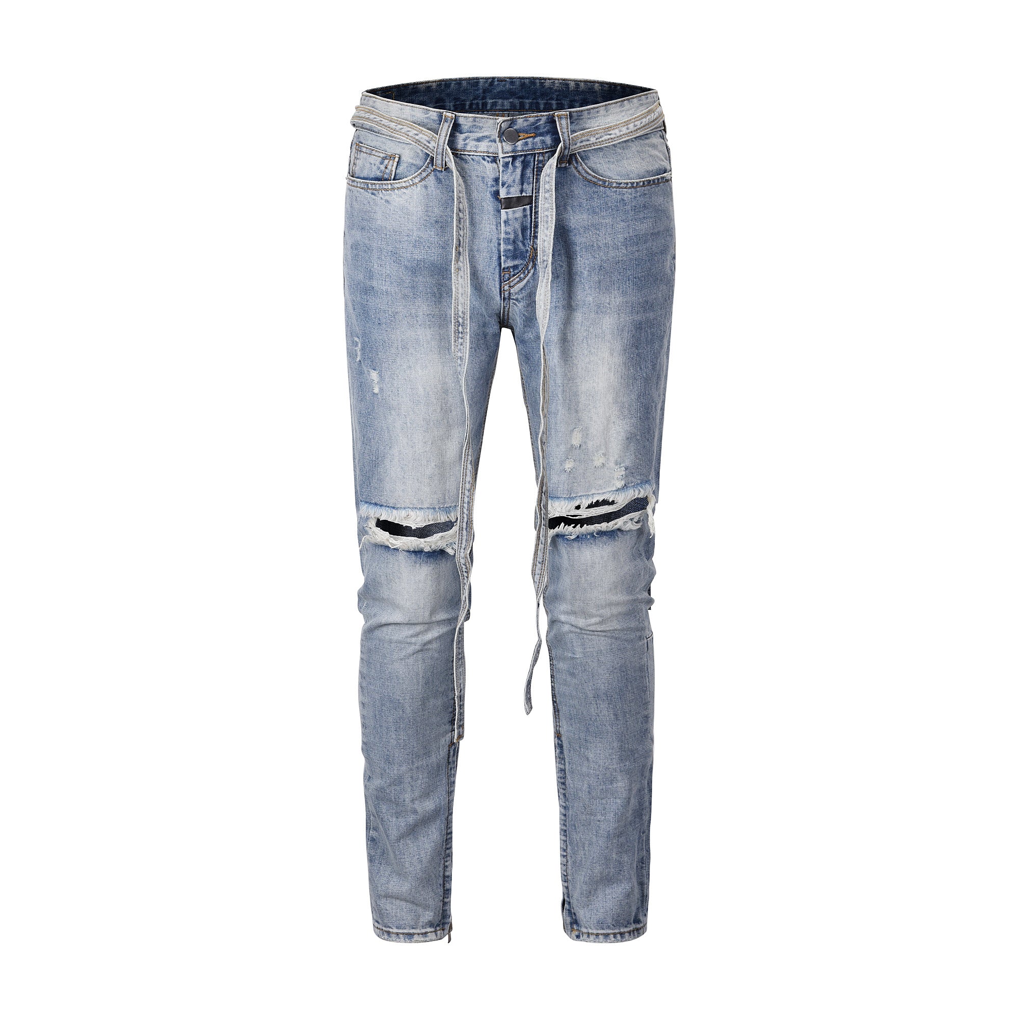 Jeans en Coton Zippés avec Guide des Tailles