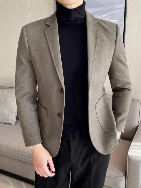 Veste en laine légère Manteau épais Costume décontracté pour hommes