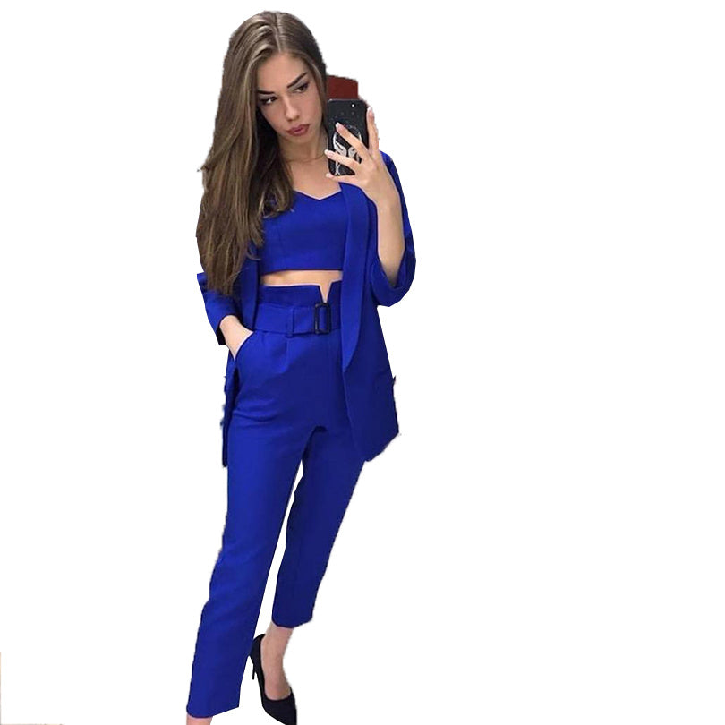 Women's Solid Color Cotton Blend Suit in Multiple Colors S-XL