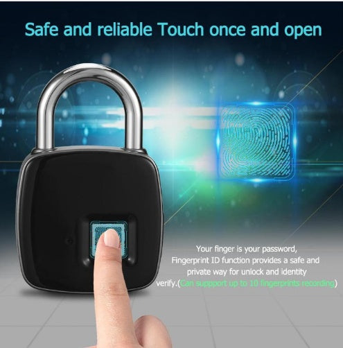 Smart Fingerprint Padlock Waterproof Anti-Theft Outdoor Door & Luggage Lock